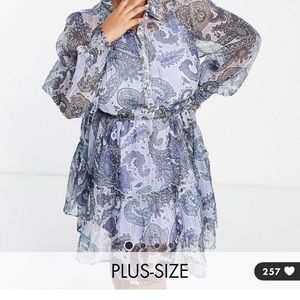 Plus size paisley long sleeve dress